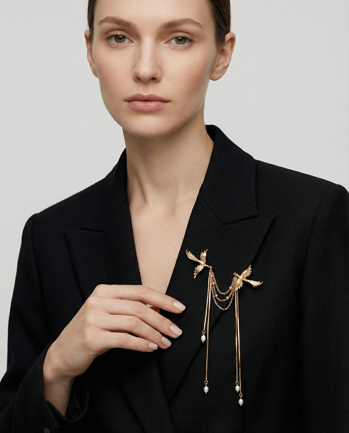 Twin Phoenix Chain Brooch