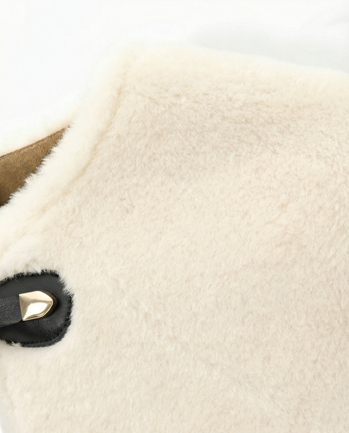 Ivory Toggle Shearling Jacket