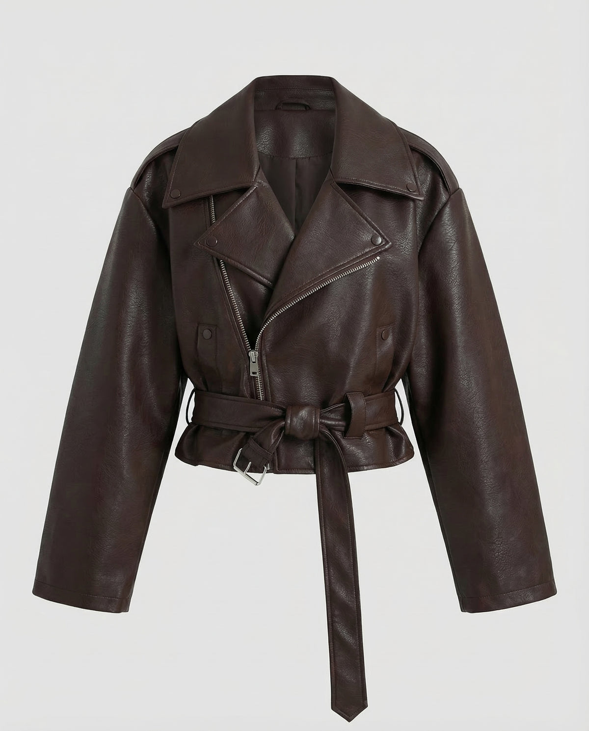 Oversized Leather Biker Jacket