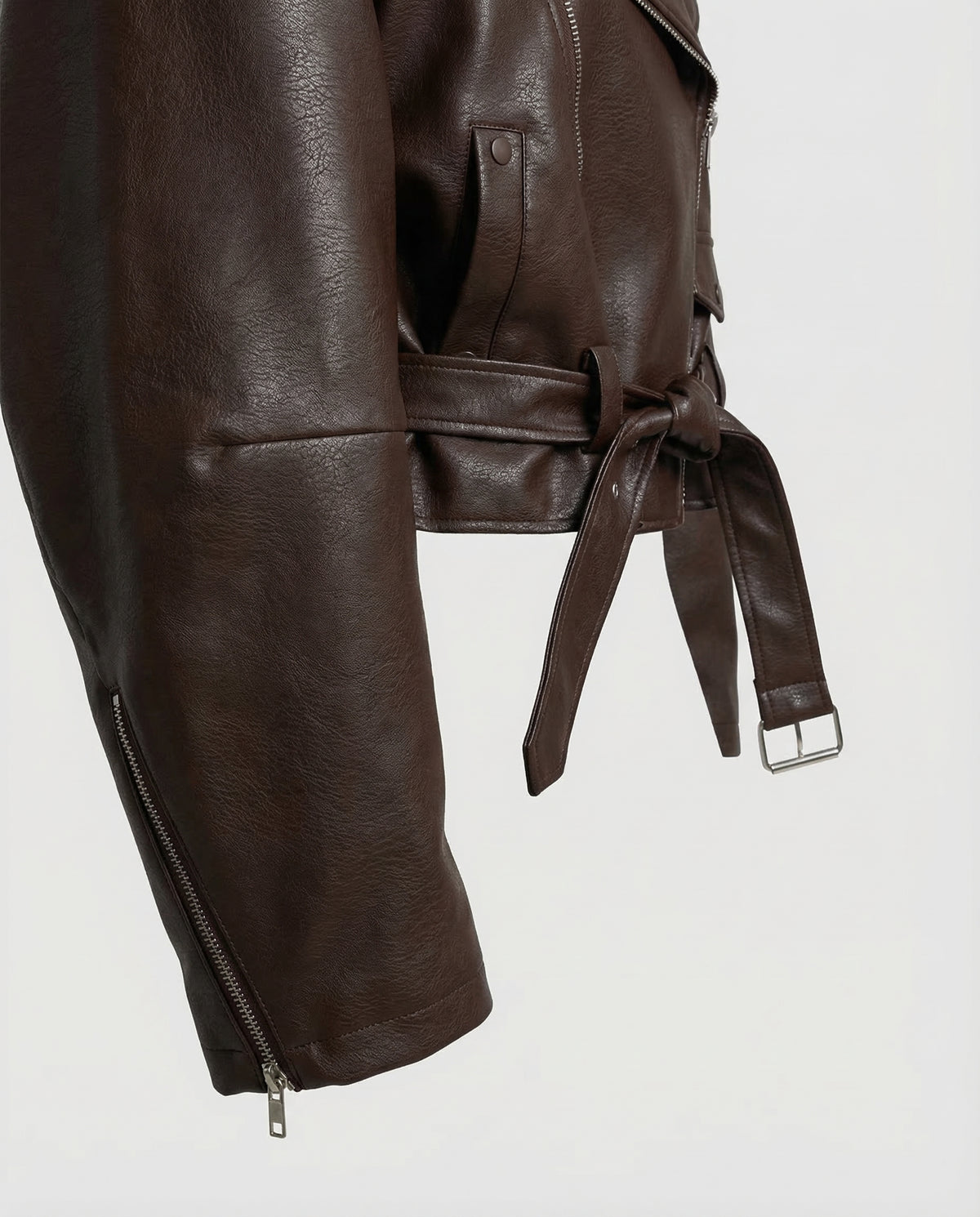 Oversized Leather Biker Jacket
