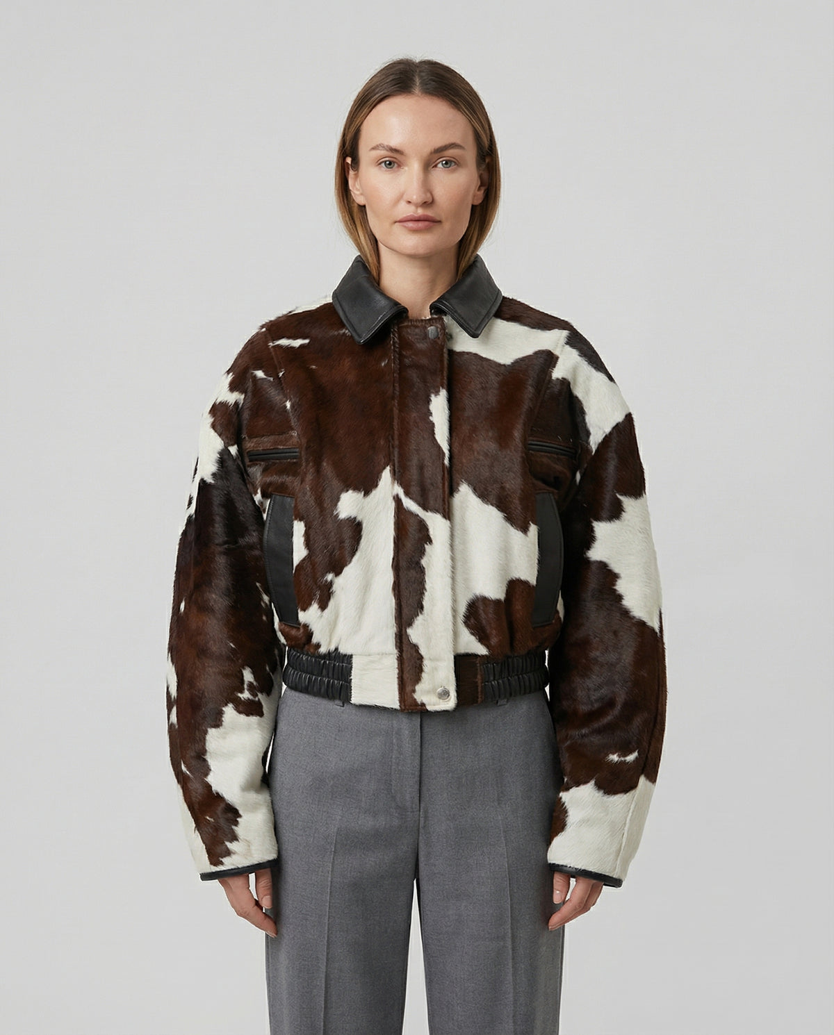 Cowhide Cropped Jacket