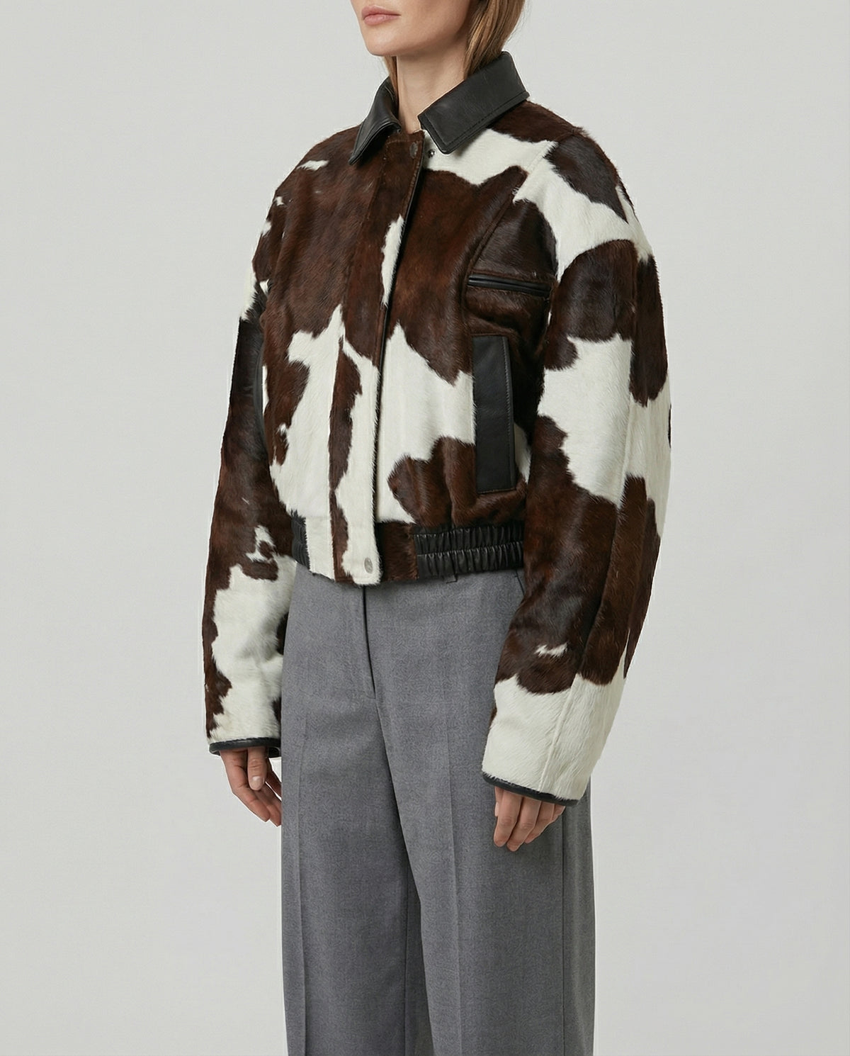 Cowhide Cropped Jacket